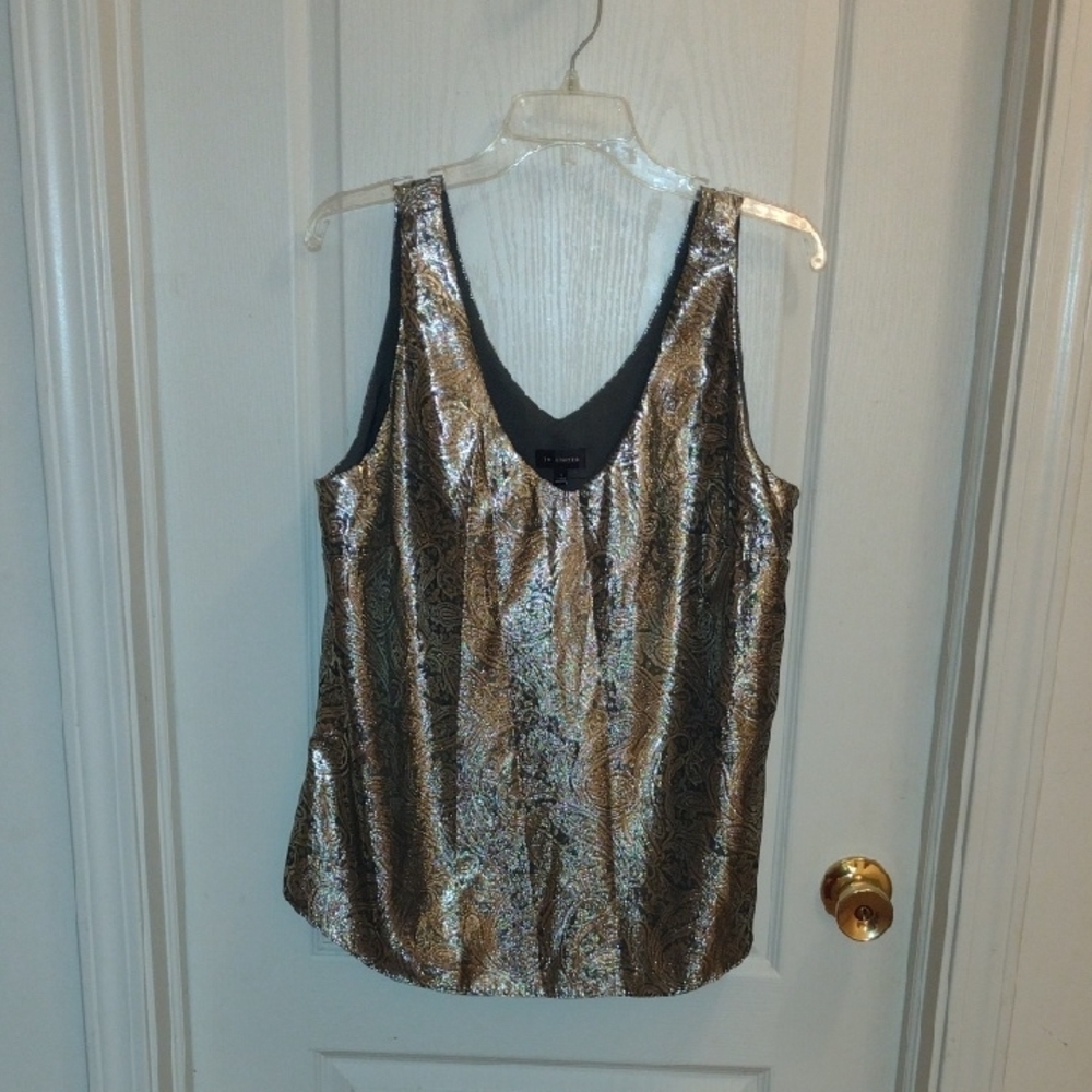 The Limited Silver Gold Sequin Tank Top